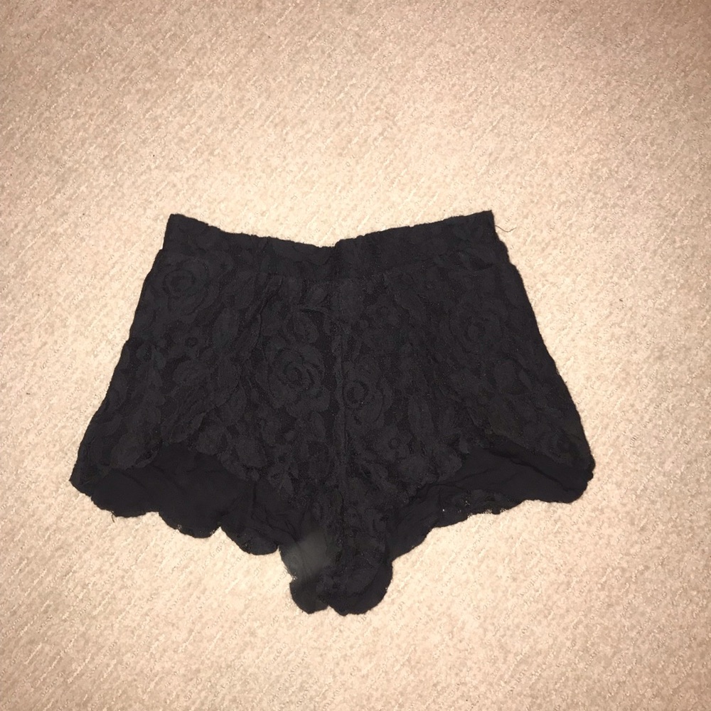 Pins & Needles Black Lace Shorts